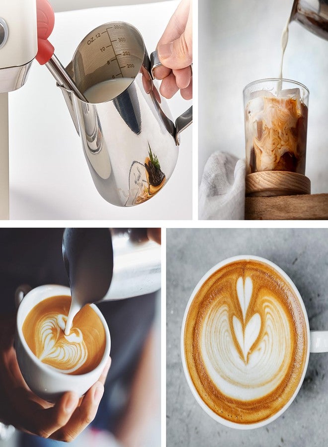 Tuni Milk Frothing Pitcher, 12oz/350ml Stainless Steel Milk Jug Steaming Cup, Milk Coffee Cappuccino Latte Art Steam Creamer Frother Pitcher - Image 3